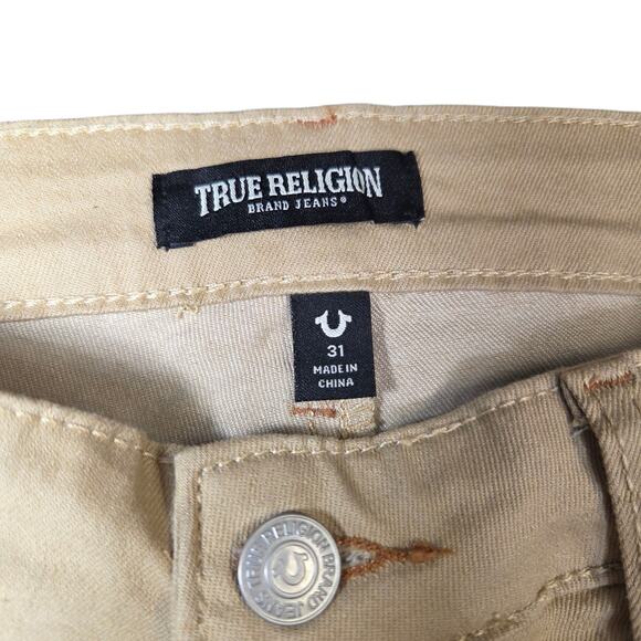 True Religion Khaki Cargo Pants‎ Men's Size 31x32 Brown Boot Cut NWOT New - Picture 6 of 15